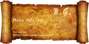 Maic Géza névjegykártya